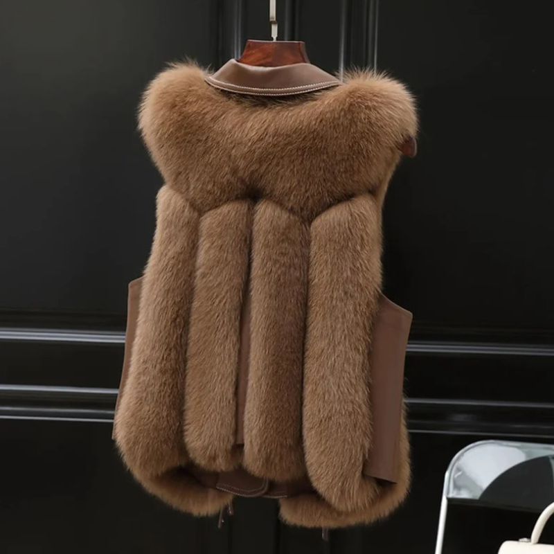 Faux fur statement vest for women | Nereida