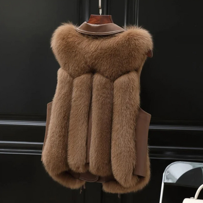 Faux fur statement vest for women | Nereida