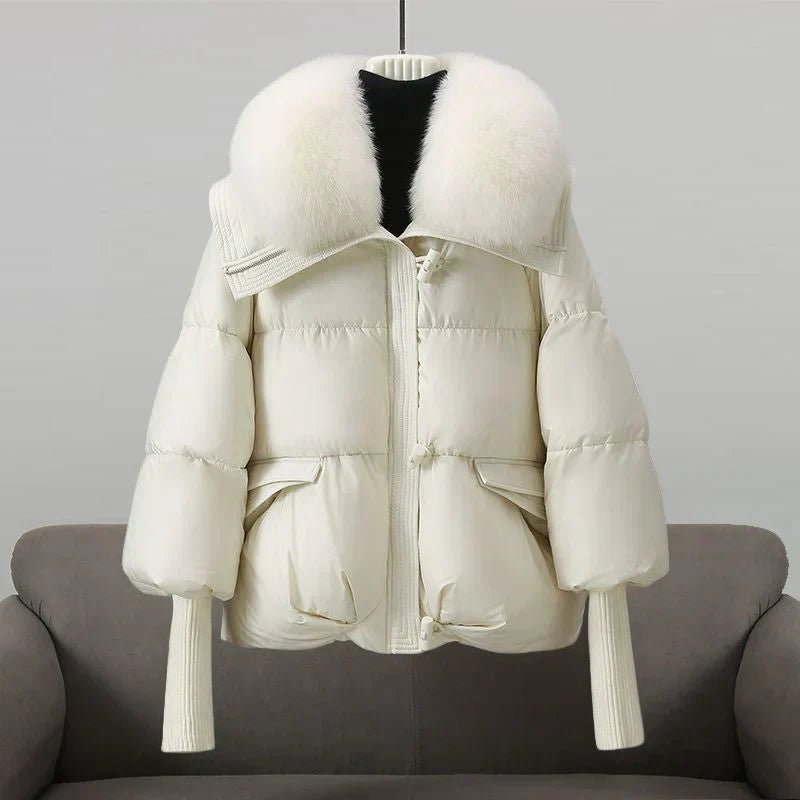 Faux fur collar coat for women | Indi