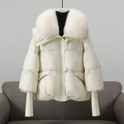 Faux fur collar coat for women | Indi