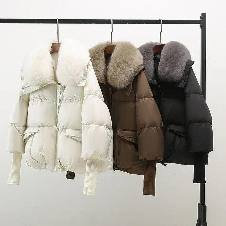 Faux fur collar coat for women | Indi