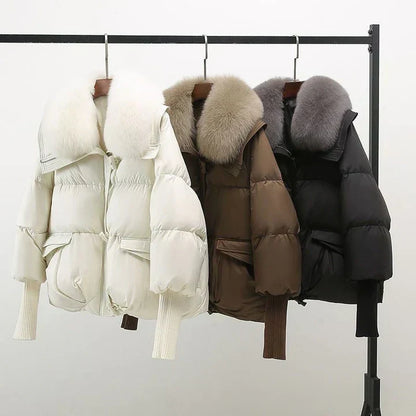 Faux fur collar coat for women | Indi