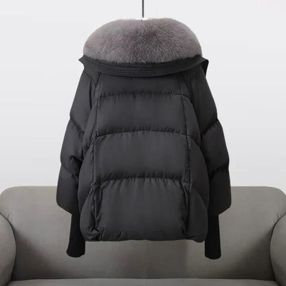 Faux fur collar coat for women | Indi