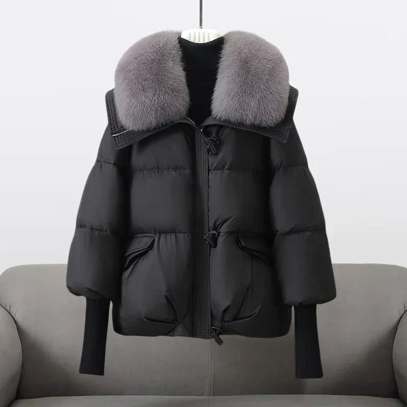 Faux fur collar coat for women | Indi