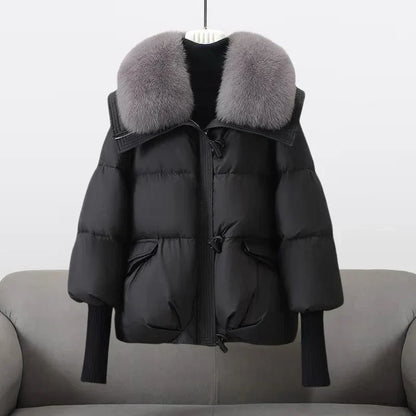 Faux fur collar coat for women | Indi