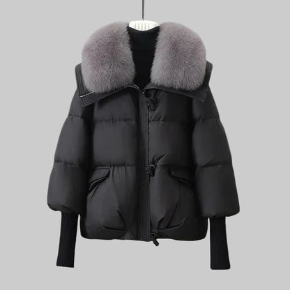 Faux fur collar coat for women | Indi