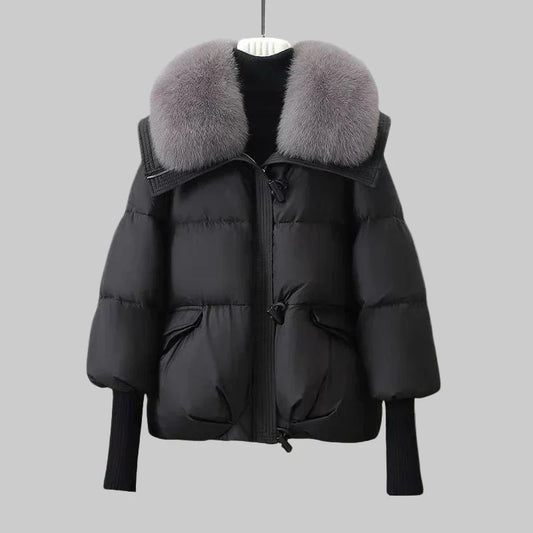 Faux fur collar coat for women | Indi