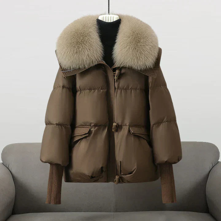 Faux fur collar coat for women | Indi