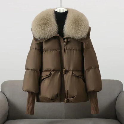 Faux fur collar coat for women | Indi