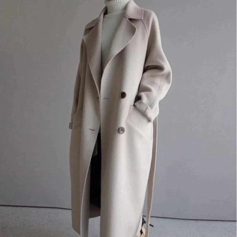 Elegant long tailored winter coat Stylish for Women | Isabelle Epoque
