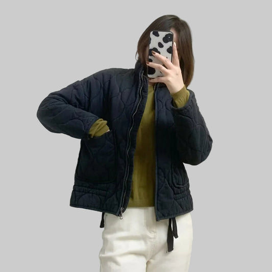 Quilted puffer jacket with stand collar for women | Mirela