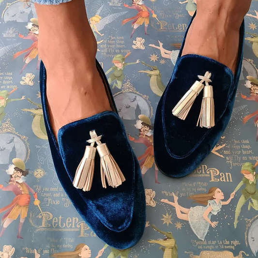 Elegant Tassel Slip-On Loafers for Women | Midnight