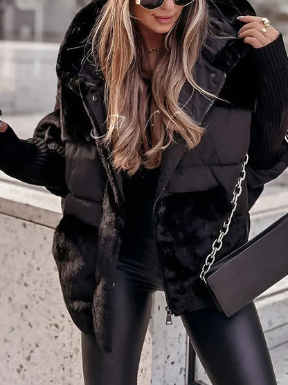 Quilted longline hooded winter coat for women | Nordique -9