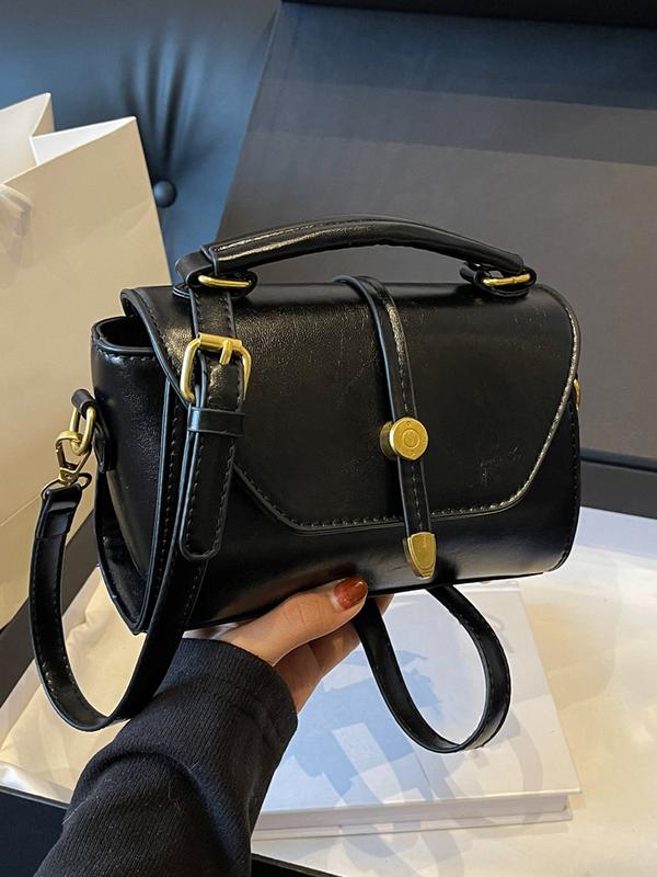 Contrast stitching small square shoulder bag for women | Avanlie