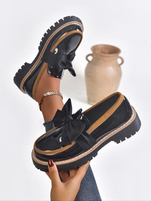 Elegant Bow-Detail Slip-On Loafers for Women | Chelsea