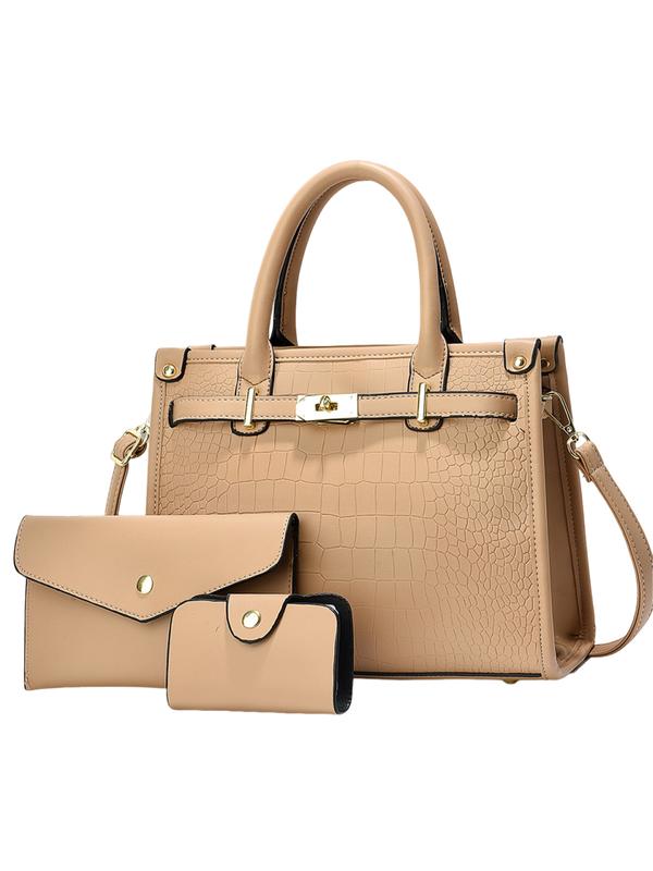 Crocodile embossed crossbody handbag set for women | Alenor