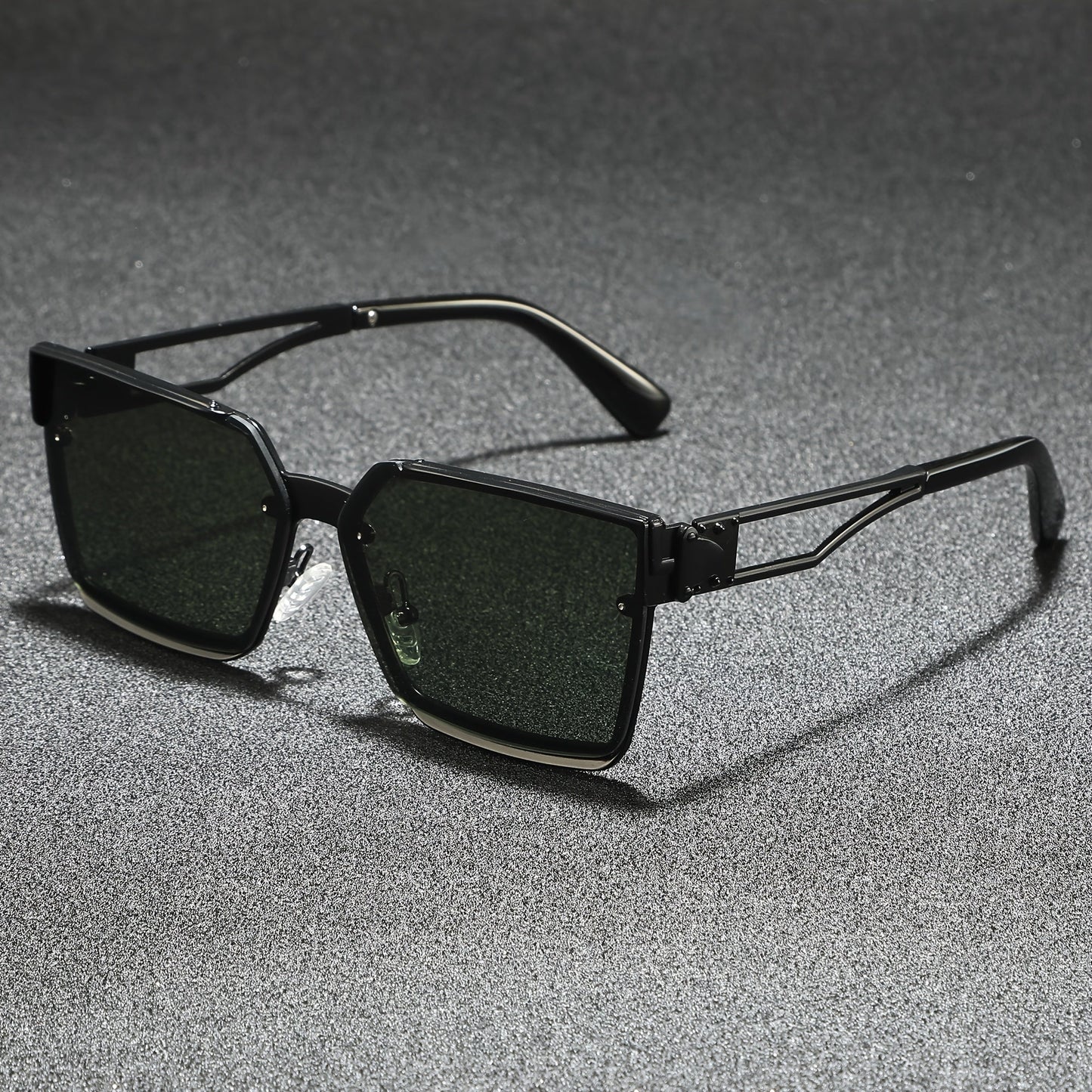 Retro half-frame gradient fashion sunglasses for men | Viridian -3