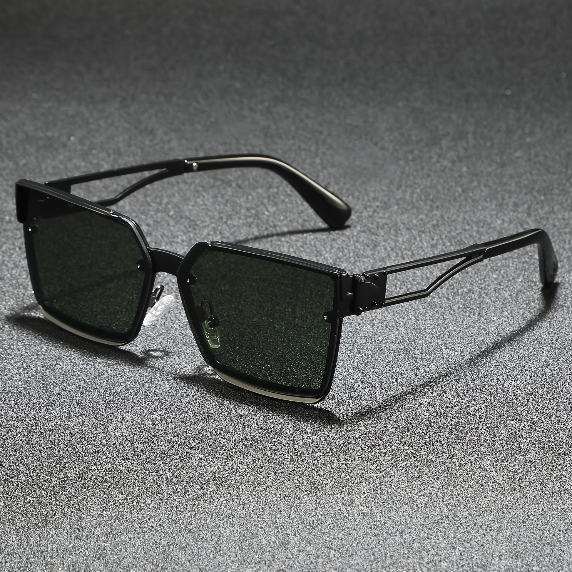 Retro half-frame gradient fashion sunglasses for men | Viridian -3