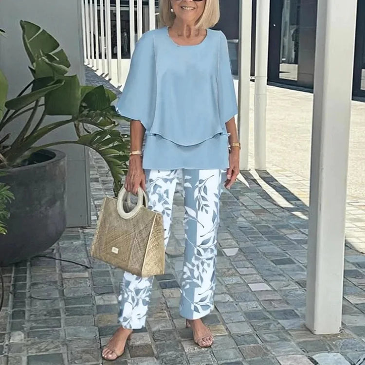 Stylish print two-piece everyday co-ord set for women | Gwendelyn -2