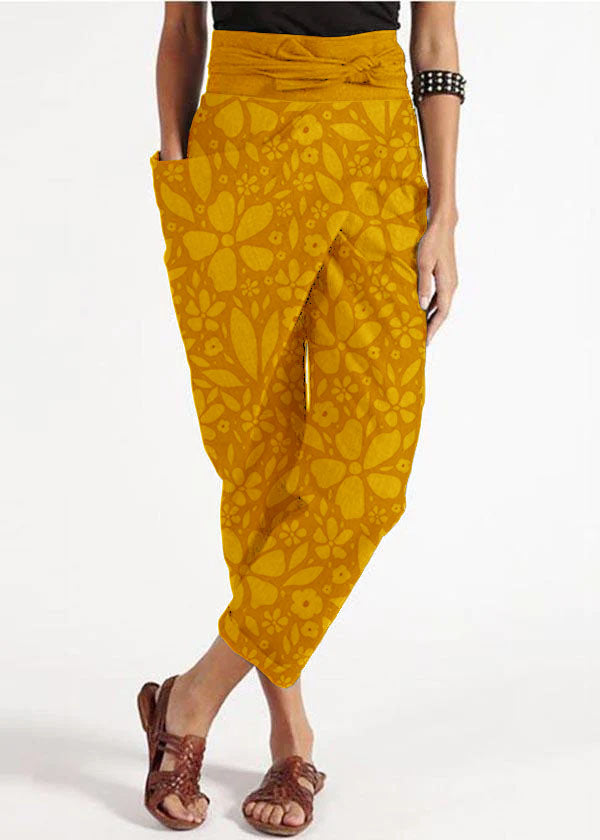 Grey Asymmetrical High-Waist Harem Pants Versatile For Women | Kaelis