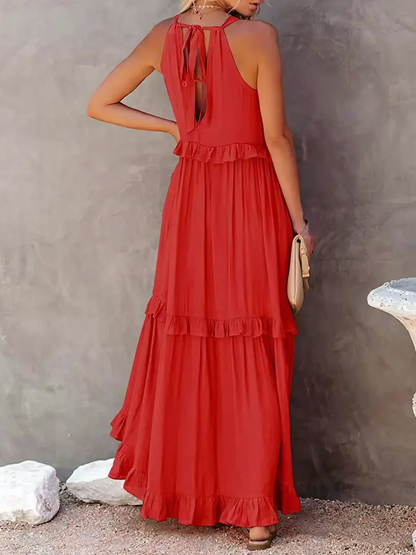 Tiered ruffle maxi dress for women | Lara