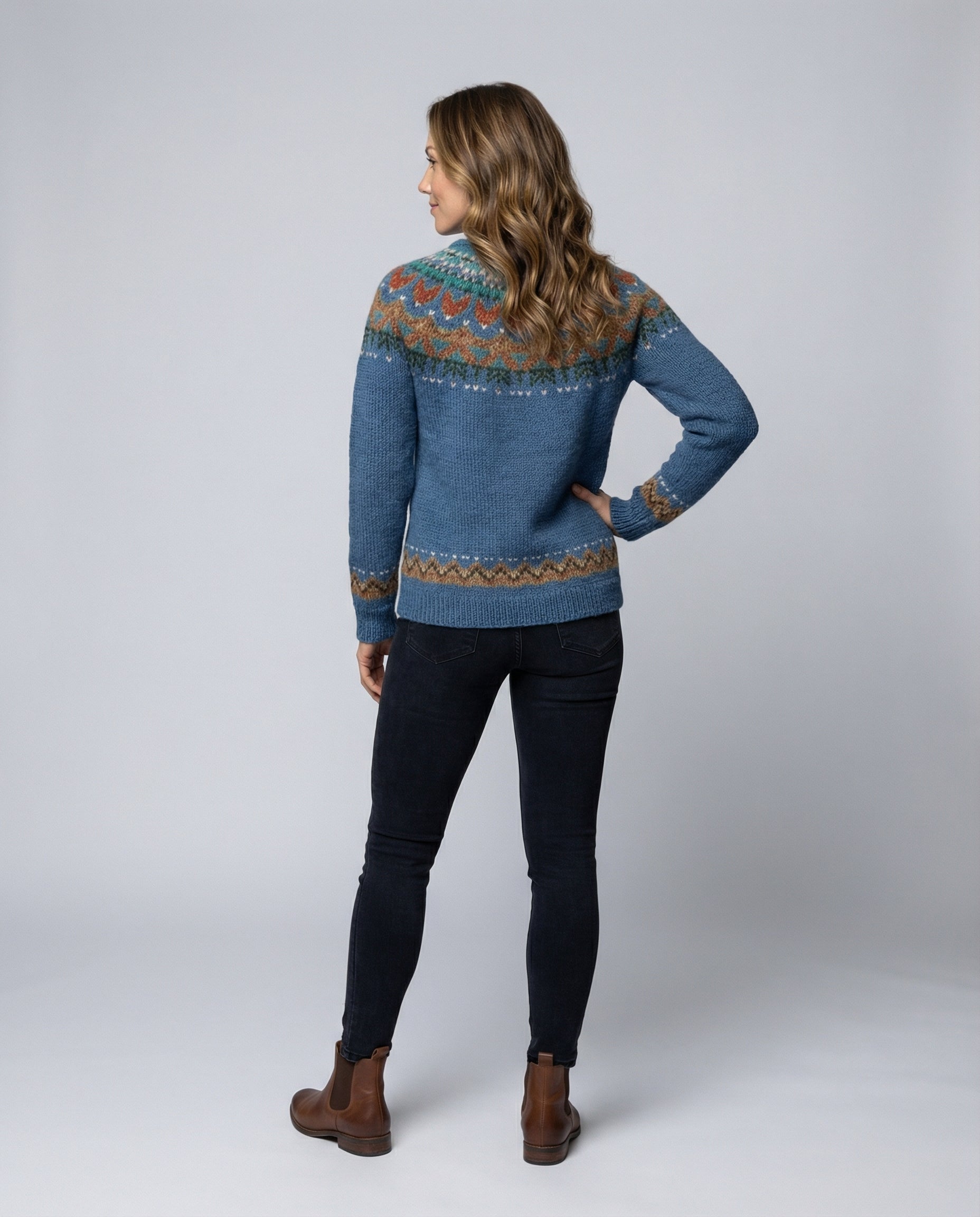 Vintage Icelandic-inspired knit everyday jumper for women | Elvira -3