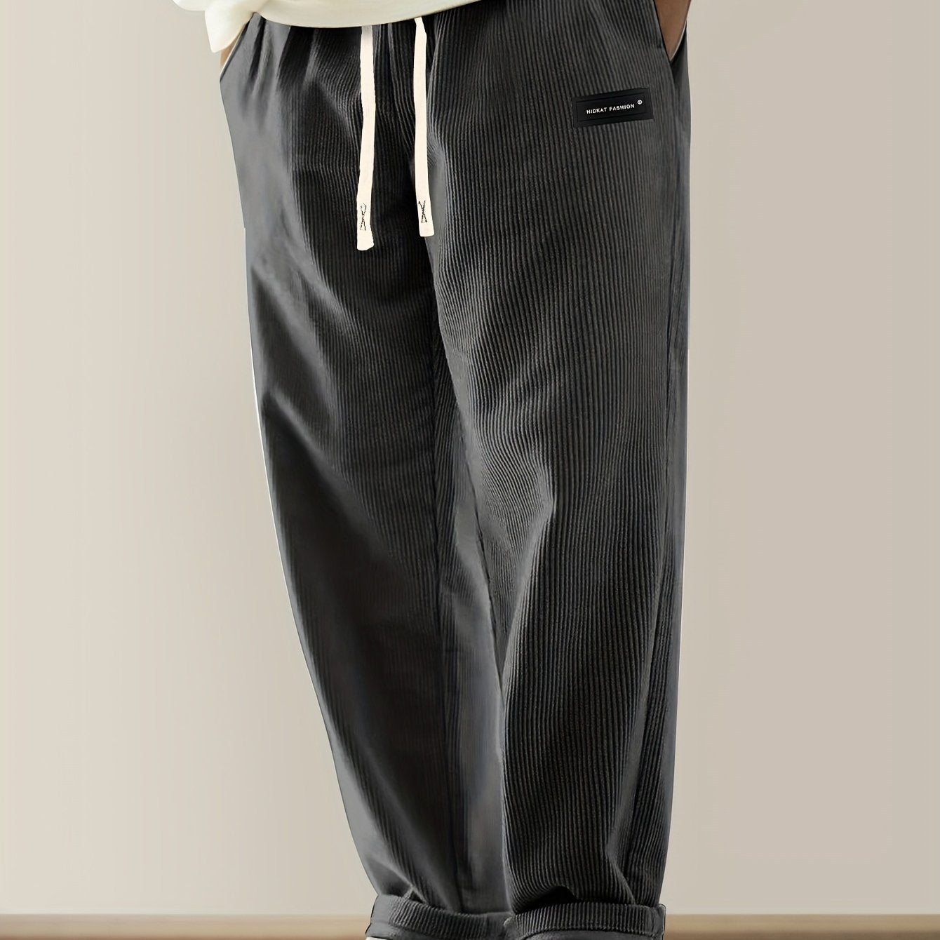 Relaxed corduroy drawstring casual trousers for men | Ellison -19