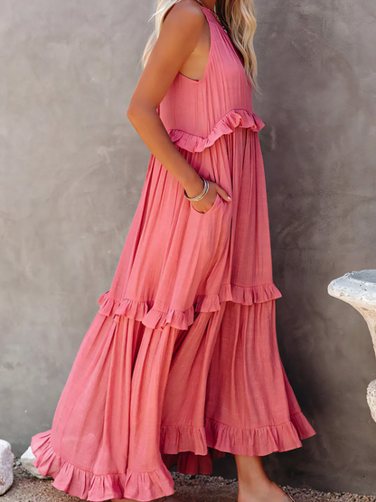 Tiered ruffle maxi dress for women | Lara