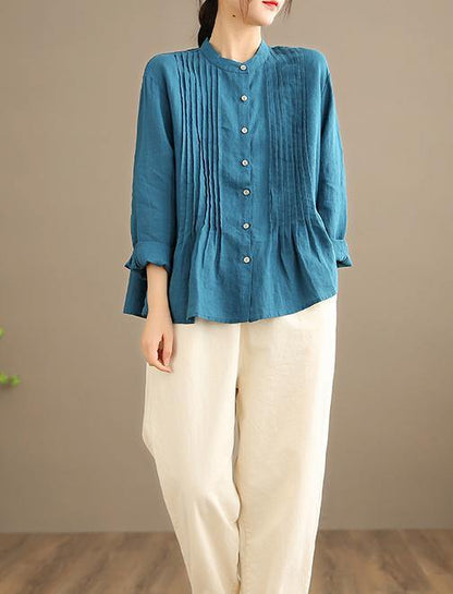 Organic White Linen Shirt Tunic Classic for Women | Celestine