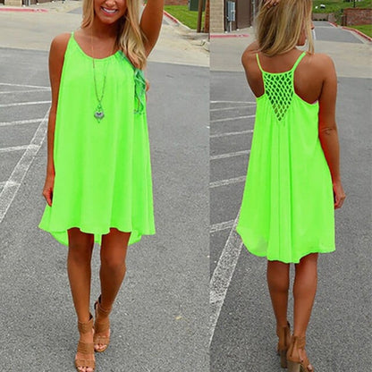 Sheer spaghetti-strap beach cover-up mini dress for women | Isla Breeze -7