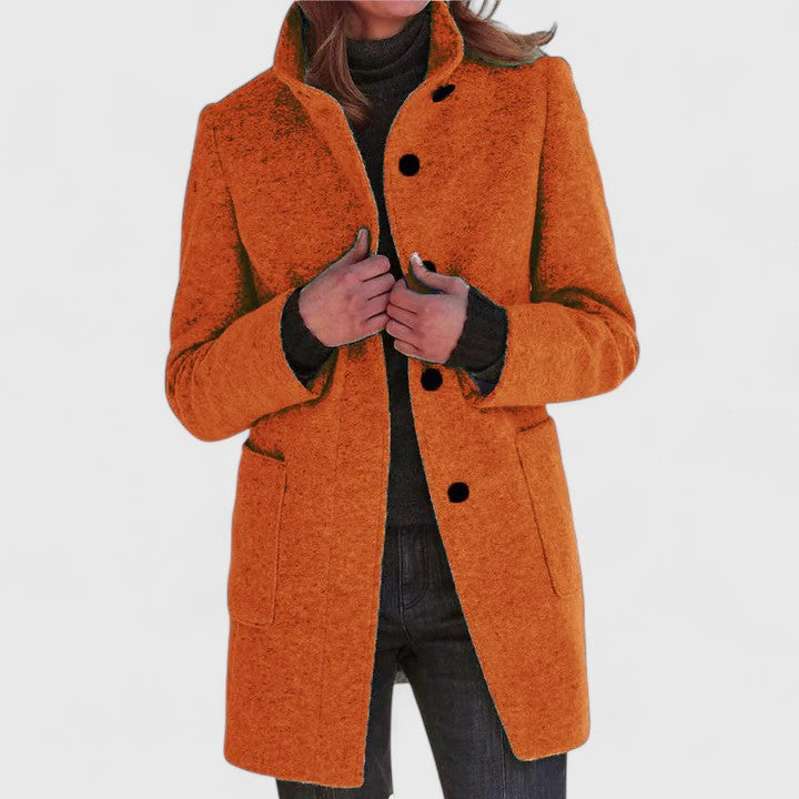 Classic mid-length coat for women | Loraviennea
