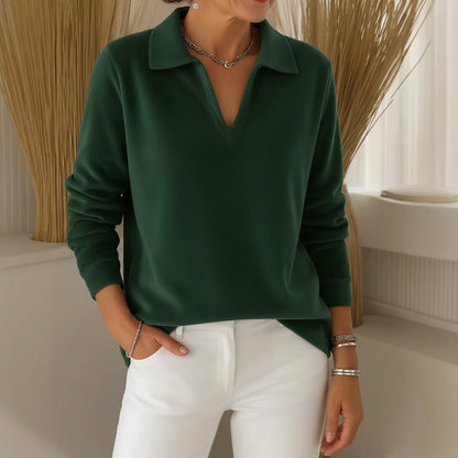 Soft Collared V-Neck Knit Jumper for Women | Amelia