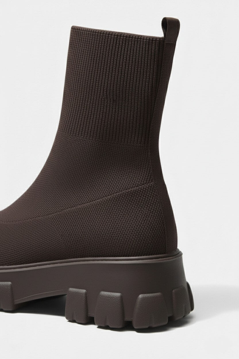 Platform ankle boots with round toe design for women | Caurelle