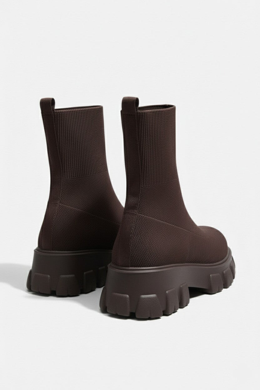 Platform ankle boots with round toe design for women | Caurelle