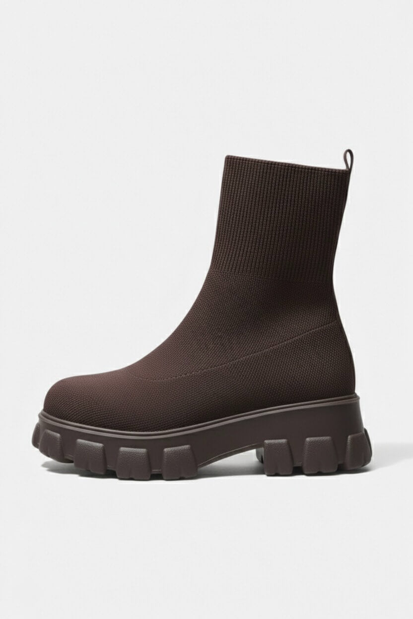 Platform ankle boots with round toe design for women | Caurelle