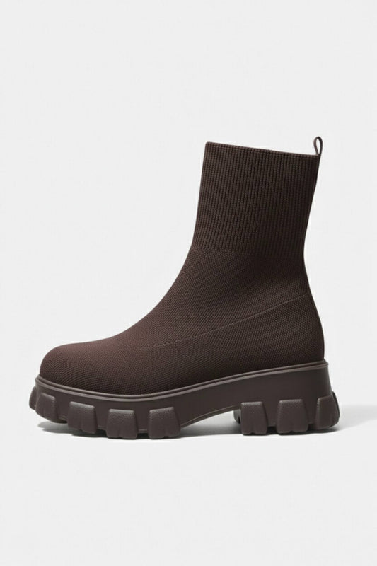 Platform ankle boots with round toe design for women | Caurelle