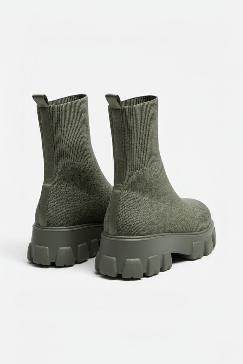 Platform ankle boots with round toe design for women | Caurelle