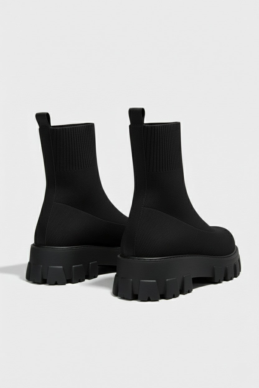 Platform ankle boots with round toe design for women | Caurelle