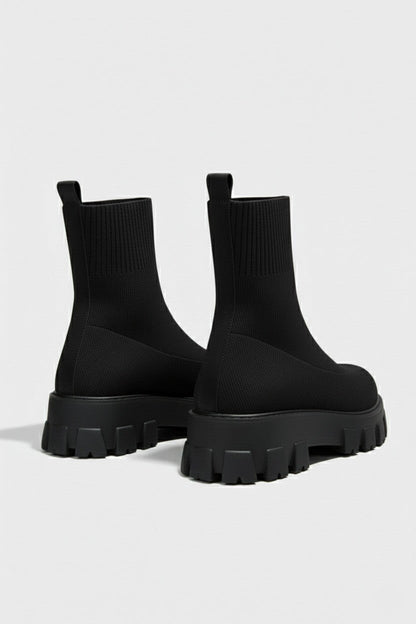 Platform ankle boots with round toe design for women | Caurelle