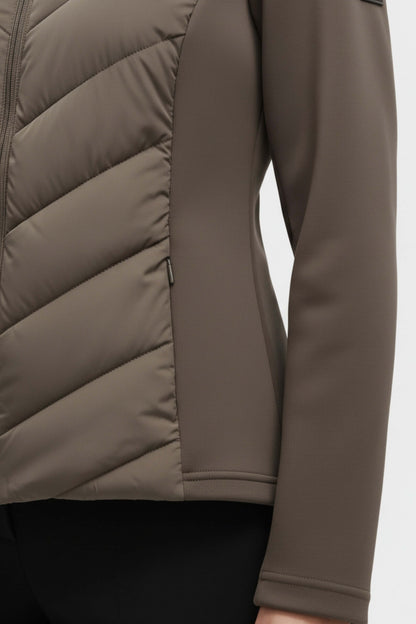 Hooded puffer jacket with streamlined silhouette for women | Caurelle