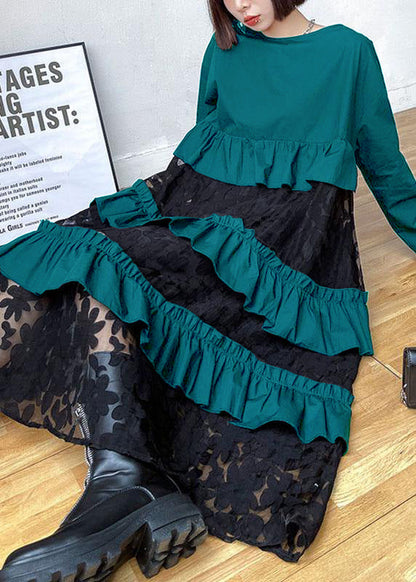 Bohemian Black Ruffle Panel Autumn Dress Chic For Women | Seraphine