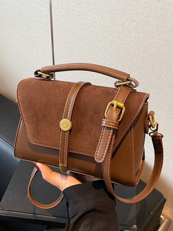 Contrast stitching small square shoulder bag for women | Avanlie
