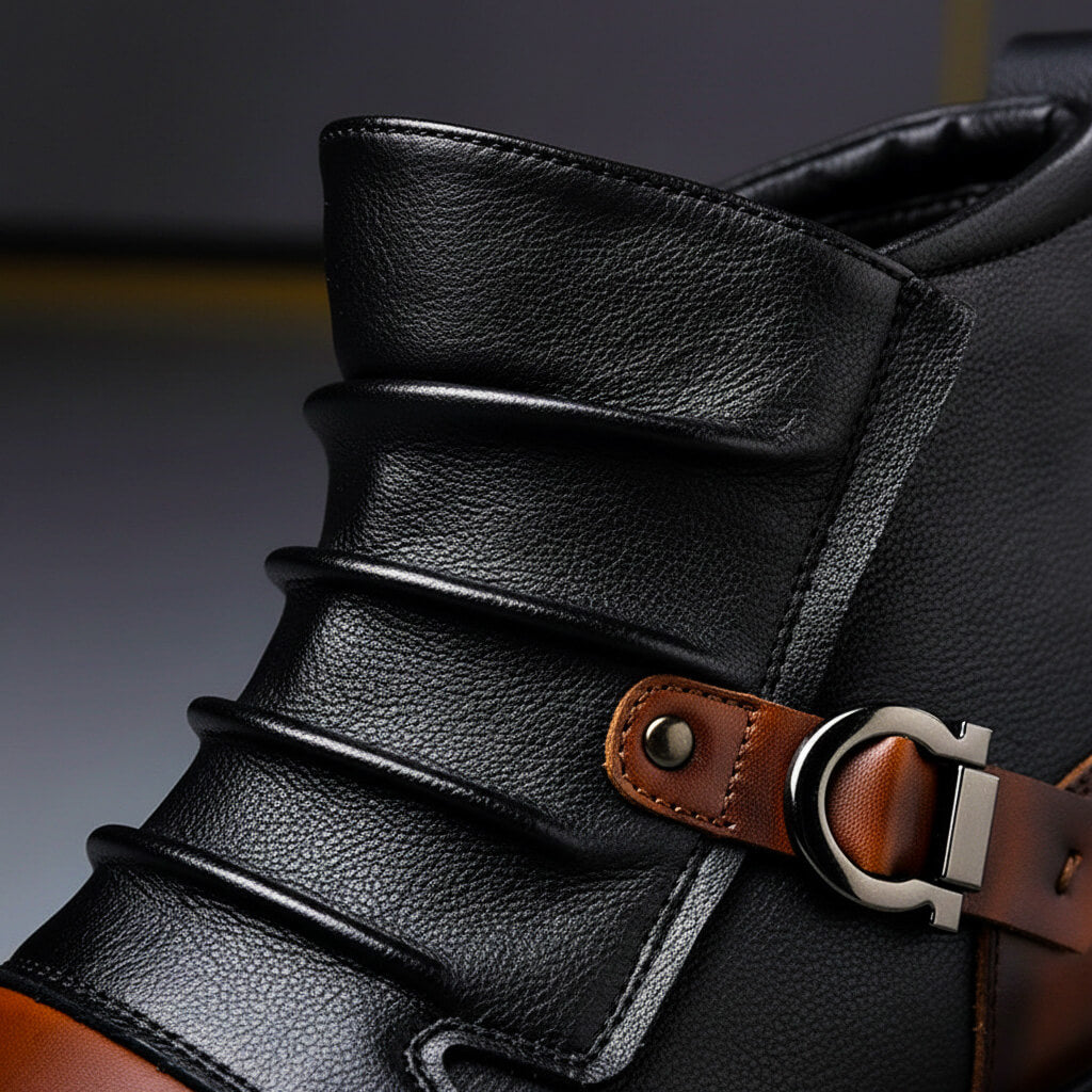 Vintage lace-up polished leather boots for men | Willson -3