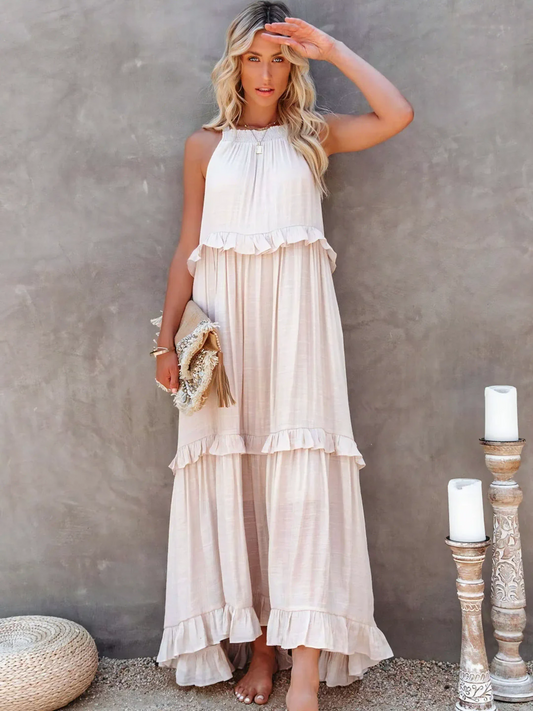 Tiered ruffle maxi dress for women | Lara