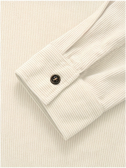 Textured casual button-up overshirt for men | Ellison Cord -12