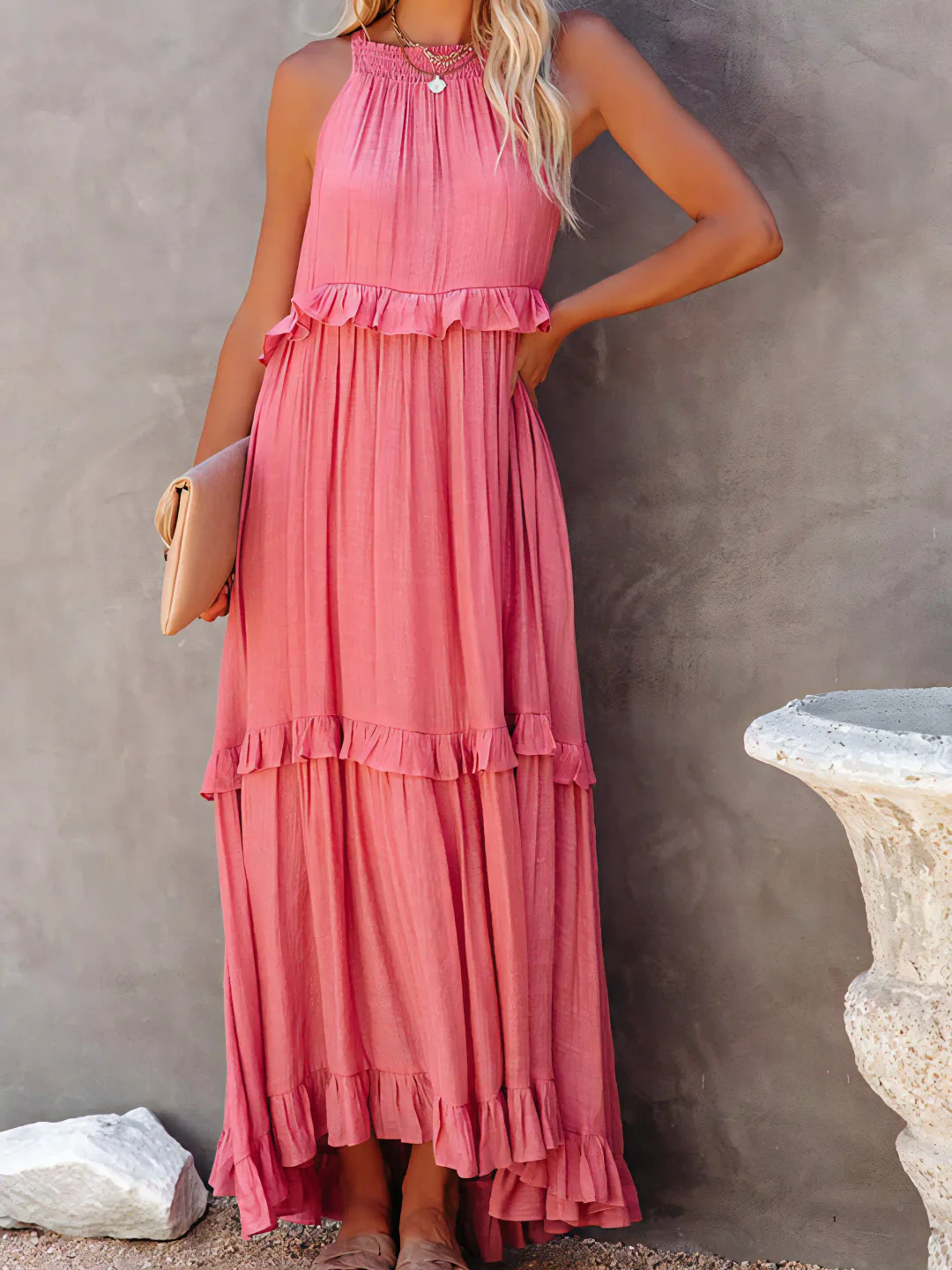 Tiered ruffle maxi dress for women | Lara
