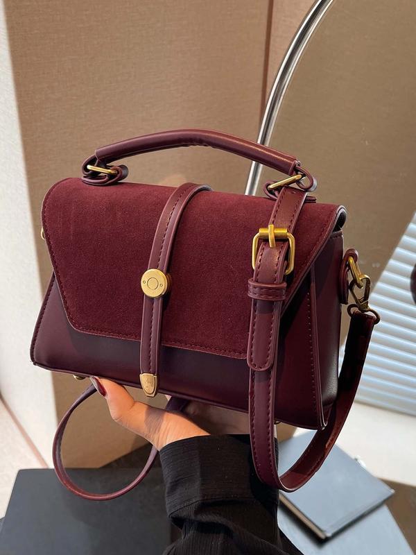 Contrast stitching small square shoulder bag for women | Avanlie