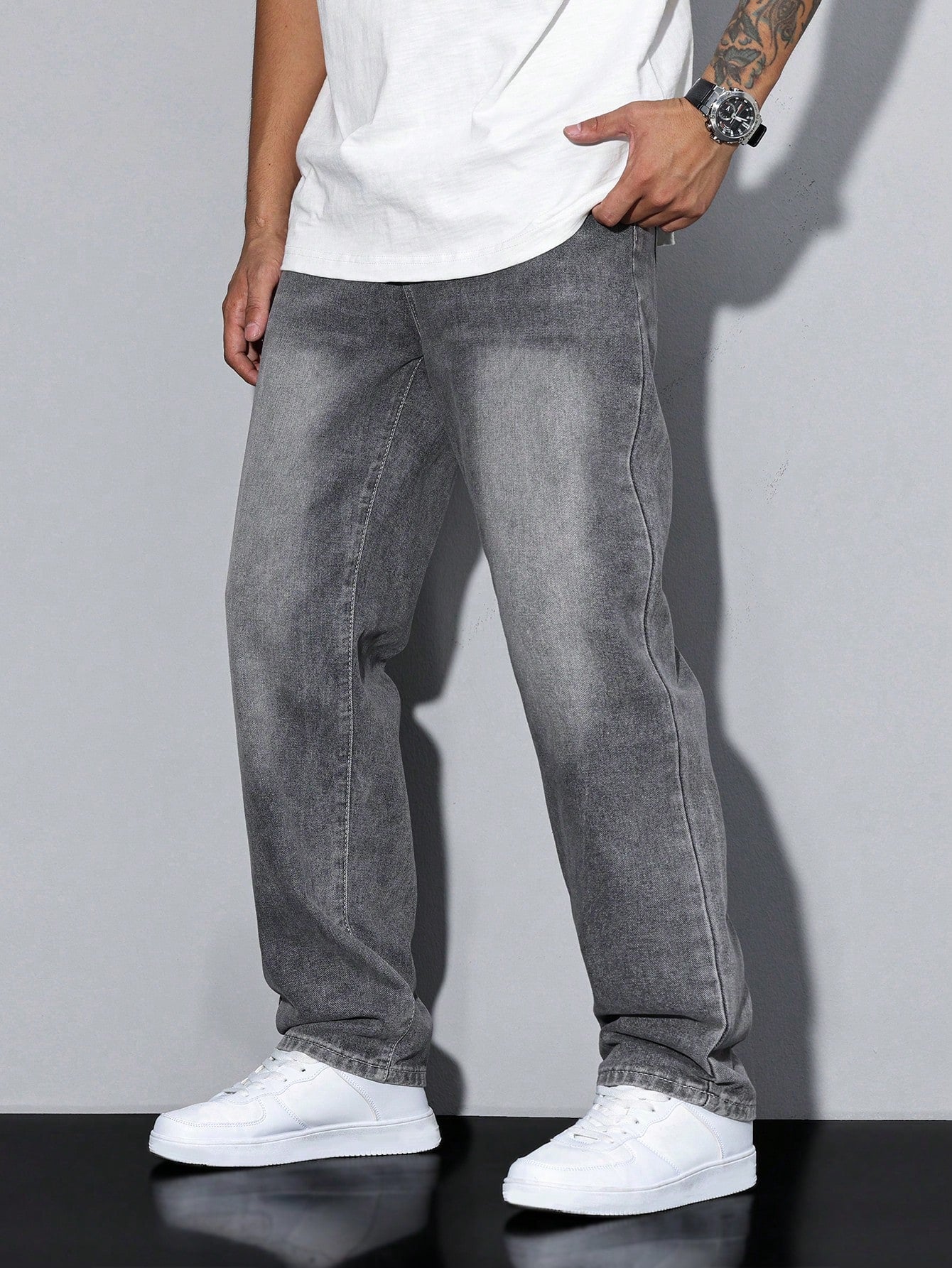 Casual wide-leg relaxed fit denim jeans for men | Urban Denim -13