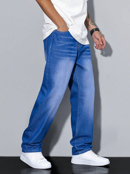 Casual wide-leg relaxed fit denim jeans for men | Urban Denim -5