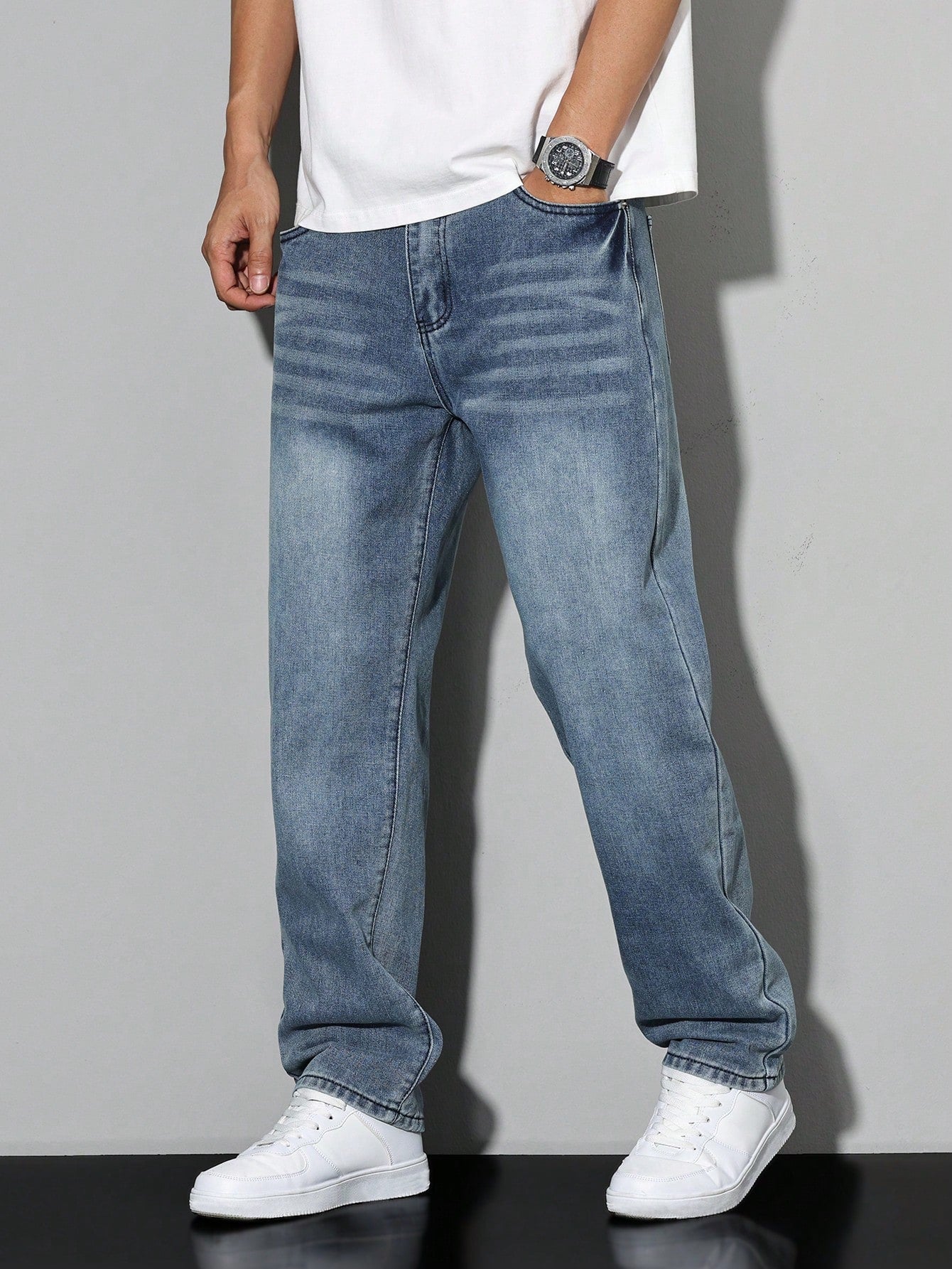 Casual wide-leg relaxed fit denim jeans for men | Urban Denim -6
